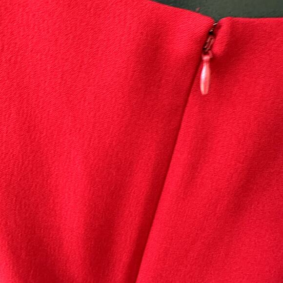 Kasper 4P Red Sheath Dress w/ Faux Peplum Detail Career Office Professional Work - Picture 4 of 6